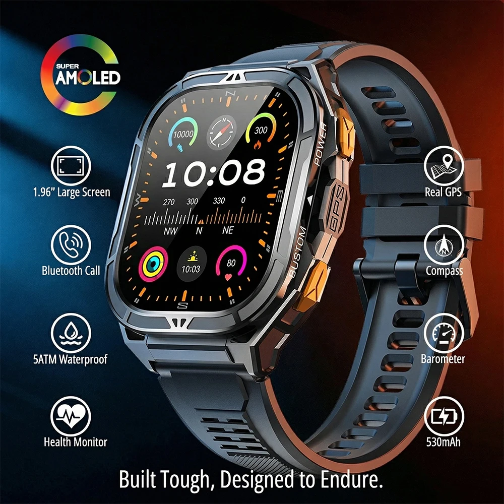 Luxury Watch On Wrist - Lüks AMOLED Akıllı Saat Gerçek GPS