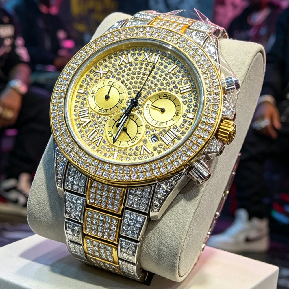 Logo Yok Gümüş Altın Tam Elmas - Luxury Watch And Jewelry Brand incelemesi ve fiyatı
