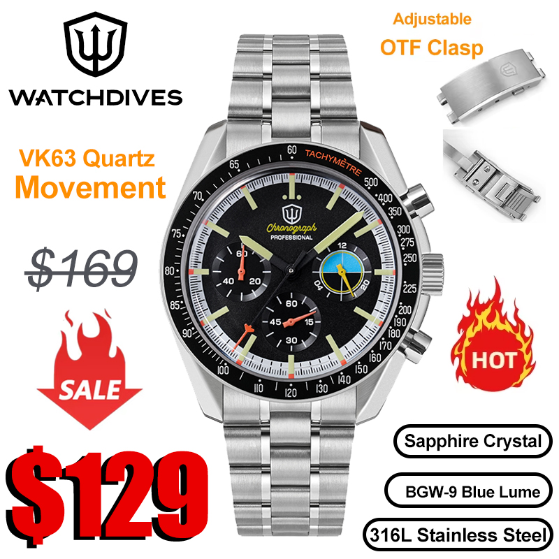 Watchdives WD1863 39mm VK63 Kr - Luxury Watch Hublot incelemesi ve fiyatı