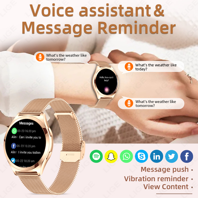 LIGE lüks akıllı saat kadın iç - Luxury Watch On Wrist incelemesi ve fiyatı